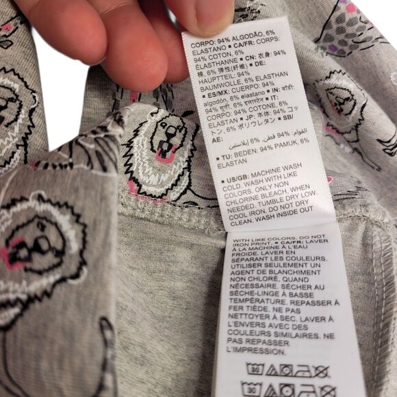 Spotted Zebra Girls Casual Zoo Animals Printed Gray Leggings Size Large (10) - Picture 6 of 9